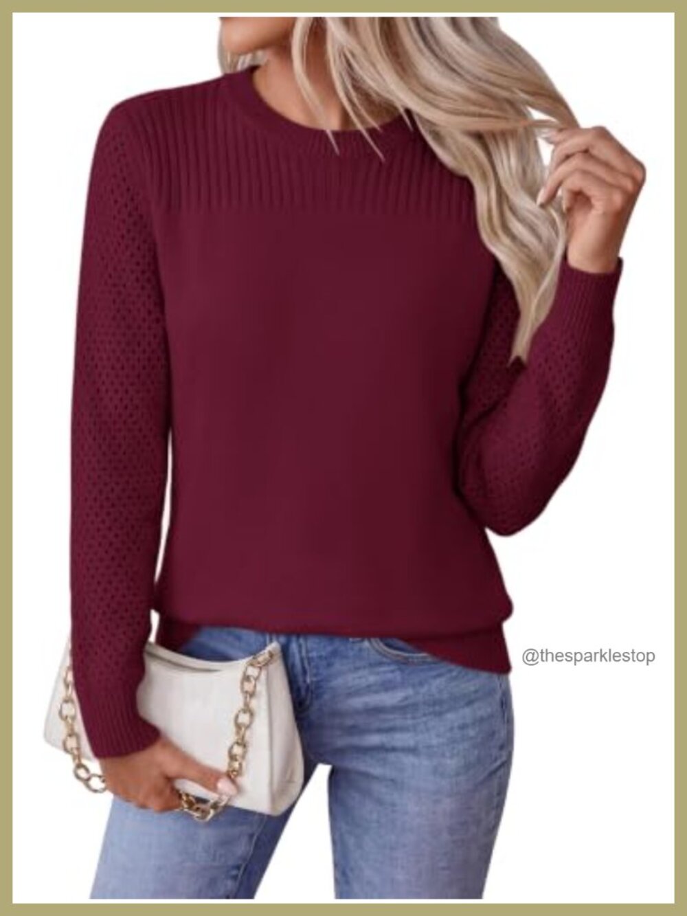 Casual Long Sleeve Ribbed Knit Pullover Sweater